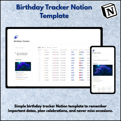 Birthday Tracker Notion template
