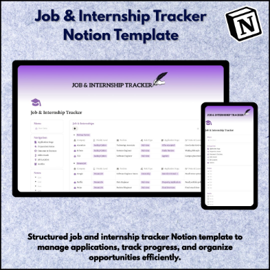 Job & Internship Tracker Notion template