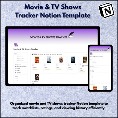 Movie & TV Shows Tracker Notion template