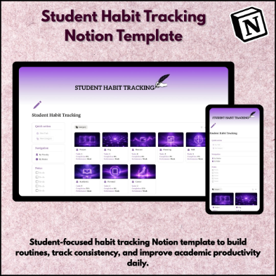 Student Habit Tracking Notion template