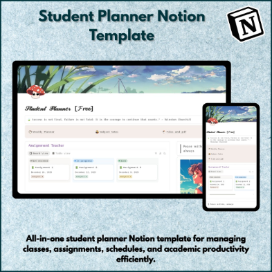 Student Planner Notion template