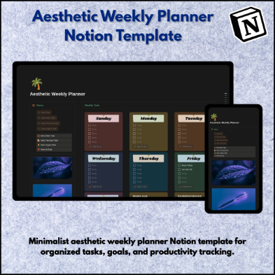 Aesthetic Weekly Planner Notion template