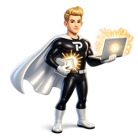 Modern productivity mascot illustration for Notion templates, digital planners, workspace systems, and organization dashboards