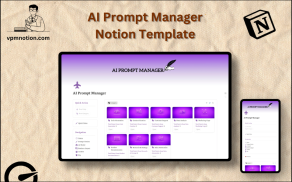 AI Prompt Manager Notion Template – ChatGPT and Claude Prompt Library Dashboard