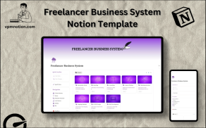 Freelancer Business System Notion Template – Invoice Client and Project Dashboard