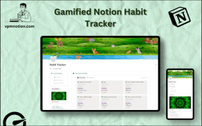 Gamified Notion Habit Tracker 2026 – XP Points and Streak Habit Building Dashboard
