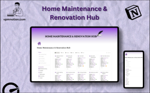 Home Maintenance & Renovation Hub Notion Template – Property Management Dashboard