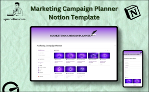 Marketing Campaign Planner Notion Template – Content Calendar and Campaign Dashboard
