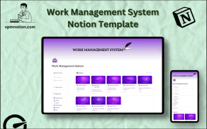 Work Management System Notion Template – Tasks Teams and Productivity Dashboard